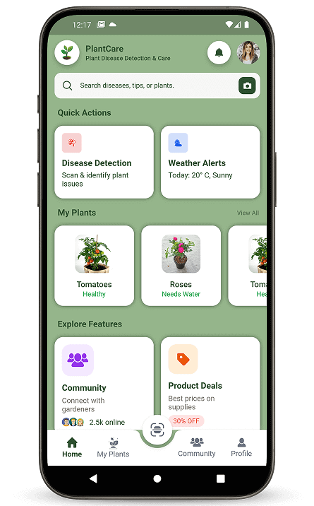 AgricareAI app preview on mobile