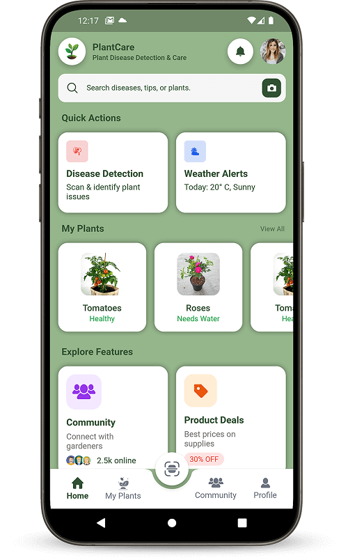 AgricareAI app features overview screen